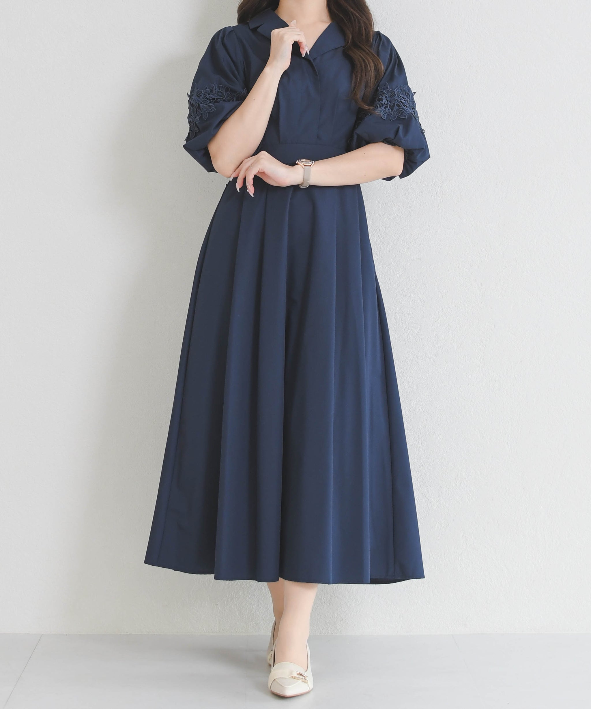 レース切替バルーンスリーブシャツワンピース/MM627419 – MISCH MASCH 
