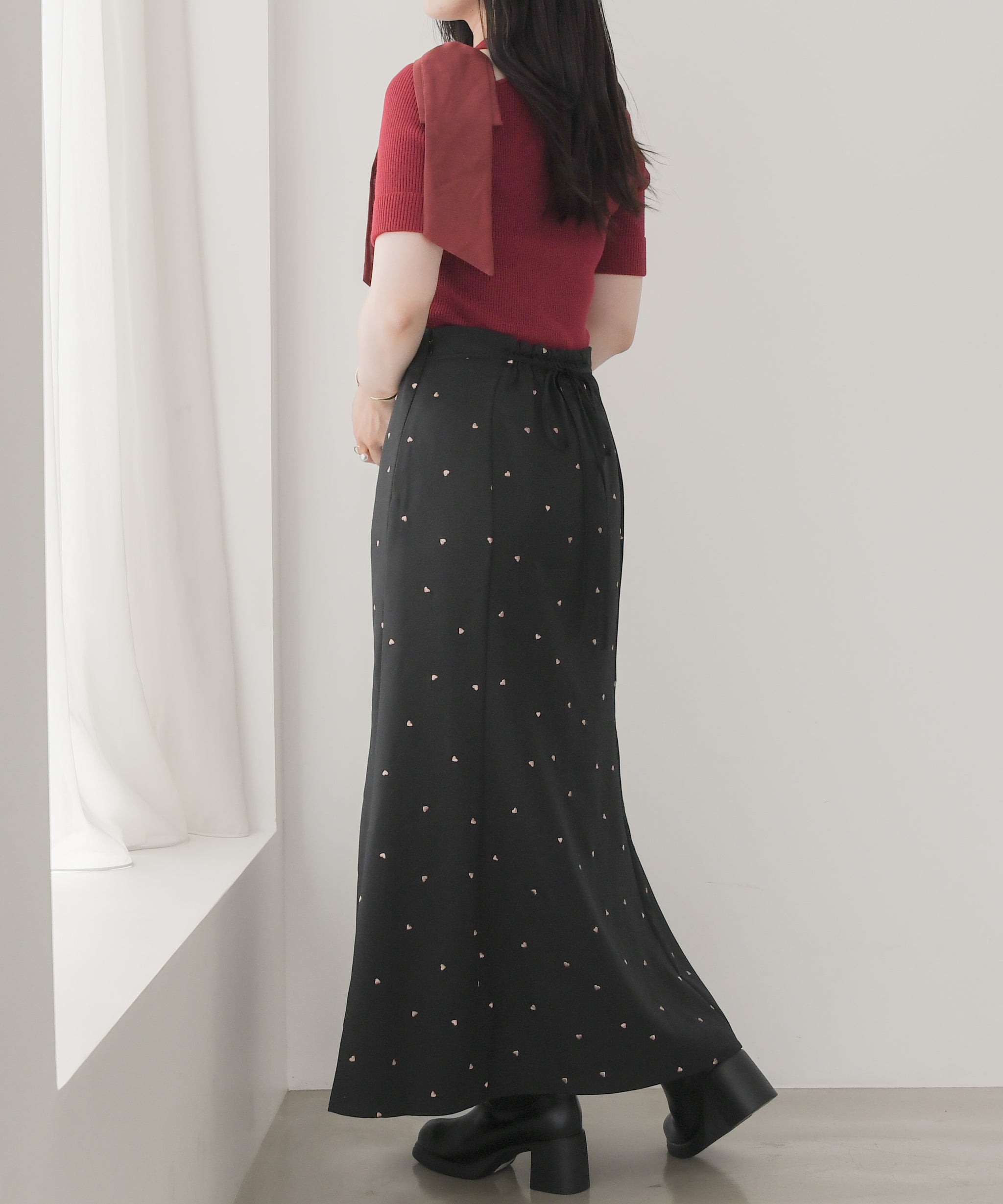 26awボトムスNo.1】ハート刺繍マーメイドスカート/TT637209 – MISCH