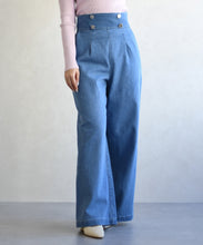 画像をギャラリービューアに読み込む, レースアップデニムワイドパンツ/TT617301

