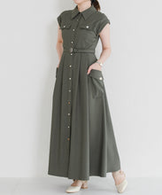 画像をギャラリービューアに読み込む, 【予約販売/5月上旬発売予定】配色襟フレンチシャツワンピース/MM627412
