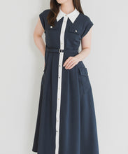 画像をギャラリービューアに読み込む, 【予約販売/5月上旬発売予定】配色襟フレンチシャツワンピース/MM627412
