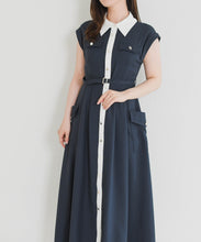 画像をギャラリービューアに読み込む, 【予約販売/5月上旬発売予定】配色襟フレンチシャツワンピース/MM627412
