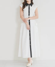 画像をギャラリービューアに読み込む, 【予約販売/5月上旬発売予定】配色襟フレンチシャツワンピース/MM627412
