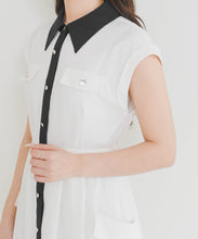 画像をギャラリービューアに読み込む, 【予約販売/5月上旬発売予定】配色襟フレンチシャツワンピース/MM627412
