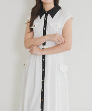 画像をギャラリービューアに読み込む, 【予約販売/5月上旬発売予定】配色襟フレンチシャツワンピース/MM627412
