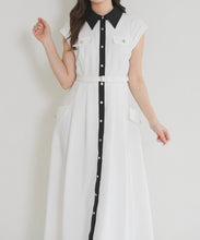画像をギャラリービューアに読み込む, 【予約販売/5月上旬発売予定】配色襟フレンチシャツワンピース/MM627412
