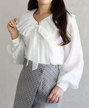 画像をギャラリービューアに読み込む, 襟プリーツシアーブラウス/TT618101
