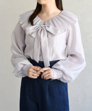 画像をギャラリービューアに読み込む, 襟プリーツシアーブラウス/TT618101
