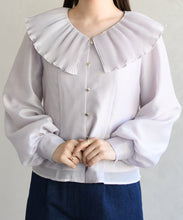 画像をギャラリービューアに読み込む, 襟プリーツシアーブラウス/TT618101
