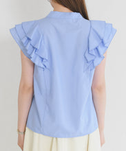 画像をギャラリービューアに読み込む, 【予約販売/5月上旬発売予定】タックリボン綿タッチフリルブラウス/MM628113
