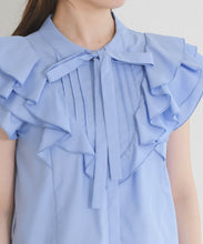 画像をギャラリービューアに読み込む, 【予約販売/5月上旬発売予定】タックリボン綿タッチフリルブラウス/MM628113
