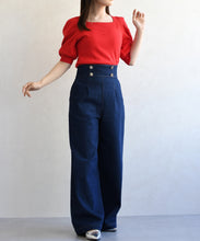 画像をギャラリービューアに読み込む, レースアップデニムワイドパンツ/TT617301
