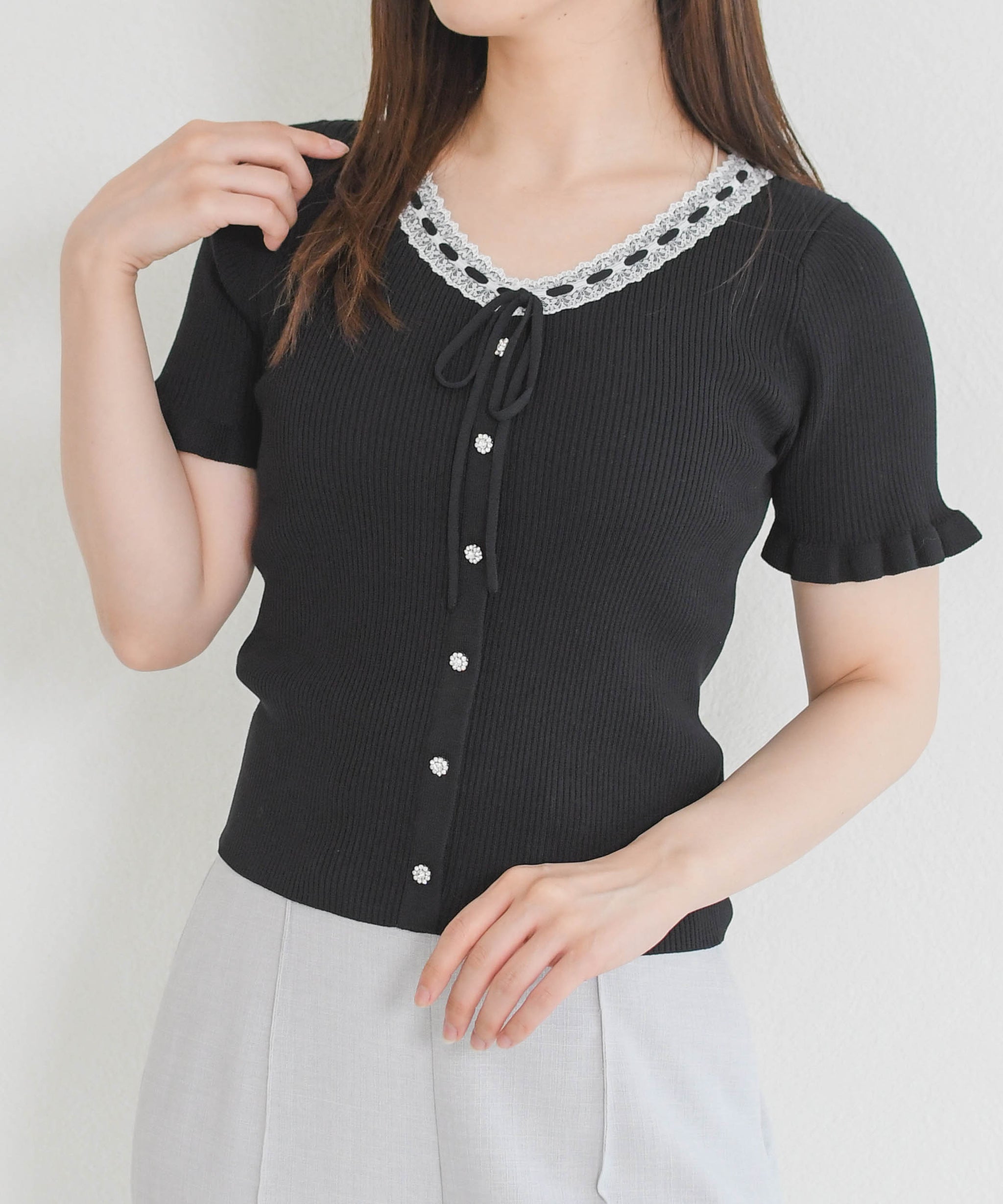 【新品】boutique310 肩で魅せる半袖ニットMサイズ 黒 新品・タグ付】boutique310 肩で魅せる半袖ニット ブラックM - メルカリ