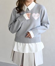 画像をギャラリービューアに読み込む, ハートモチーフ襟付きニット/TT618306
