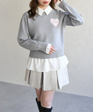 画像をギャラリービューアに読み込む, ハートモチーフ襟付きニット/TT618306
