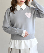 画像をギャラリービューアに読み込む, ハートモチーフ襟付きニット/TT618306

