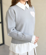 画像をギャラリービューアに読み込む, ハートモチーフ襟付きニット/TT618306
