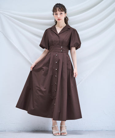 パフスリーブシャツワンピース/TT527402