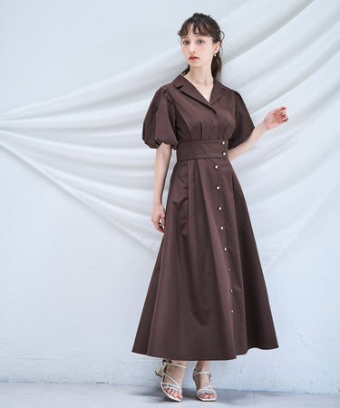 パフスリーブシャツワンピース/TT527402