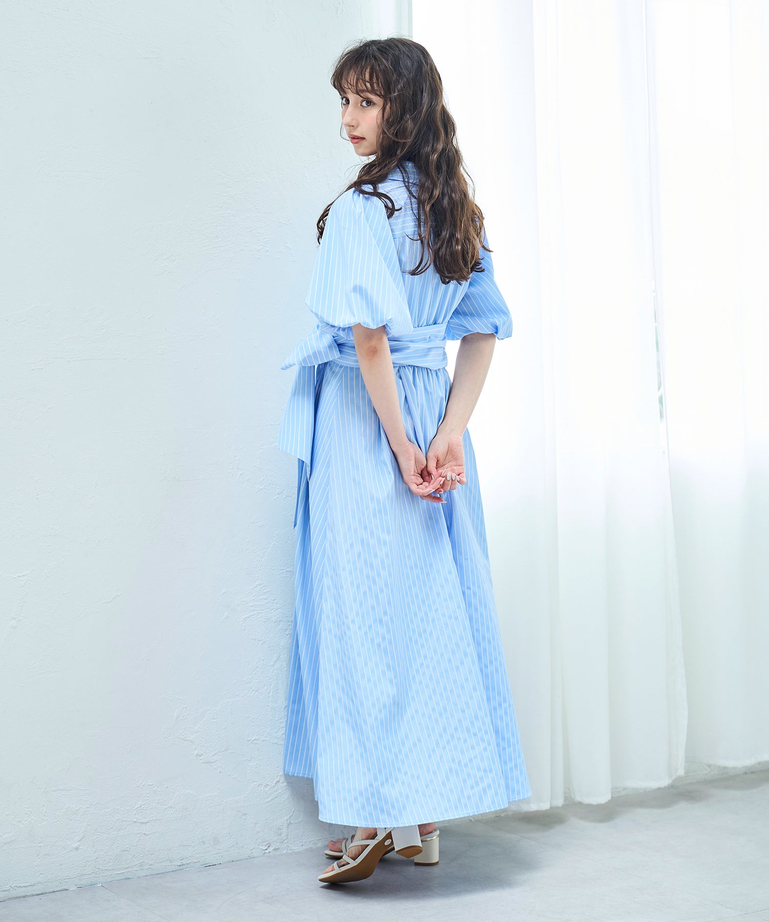 パフスリーブシャツワンピース/TT527402