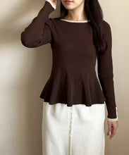 画像をギャラリービューアに読み込む, WEB限定　ペプラムラメ配色ニット/MM558307
