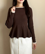 画像をギャラリービューアに読み込む, WEB限定　ペプラムラメ配色ニット/MM558307
