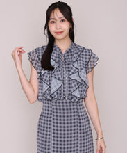画像をギャラリービューアに読み込む, 【予約販売/8月上旬入荷予定】チェックアソートレイヤードフリルブラウス/MM638106
