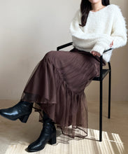 画像をギャラリービューアに読み込む, WEB限定　ニット×チュールスカートセットアップ/MM557408
