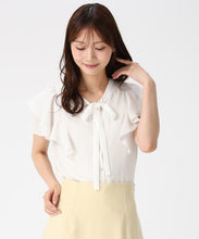 画像をギャラリービューアに読み込む, 【予約販売/4月上旬発売予定】配色リボンダブルフレア袖ブラウス/MM628102
