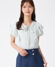 画像をギャラリービューアに読み込む, 【予約販売/4月上旬発売予定】配色リボンダブルフレア袖ブラウス/MM628102
