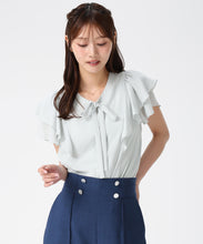 画像をギャラリービューアに読み込む, 【予約販売/4月上旬発売予定】配色リボンダブルフレア袖ブラウス/MM628102
