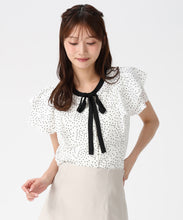 画像をギャラリービューアに読み込む, 【予約販売/4月上旬発売予定】配色リボンダブルフレア袖ブラウス/MM628102
