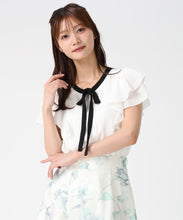 画像をギャラリービューアに読み込む, 【予約販売/4月上旬発売予定】配色リボンダブルフレア袖ブラウス/MM628102
