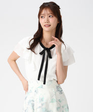 画像をギャラリービューアに読み込む, 【予約販売/4月上旬発売予定】配色リボンダブルフレア袖ブラウス/MM628102
