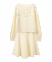 画像をギャラリービューアに読み込む, ビジュー付きニットセットアップ/TT437419
