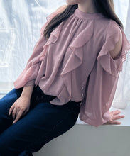 画像をギャラリービューアに読み込む, 一部店舗限定  バックリボンフリルブラウス/MM558111
