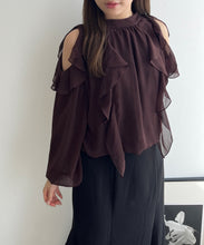 画像をギャラリービューアに読み込む, 一部店舗限定  バックリボンフリルブラウス/MM558111
