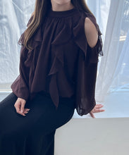 画像をギャラリービューアに読み込む, 一部店舗限定  バックリボンフリルブラウス/MM558111
