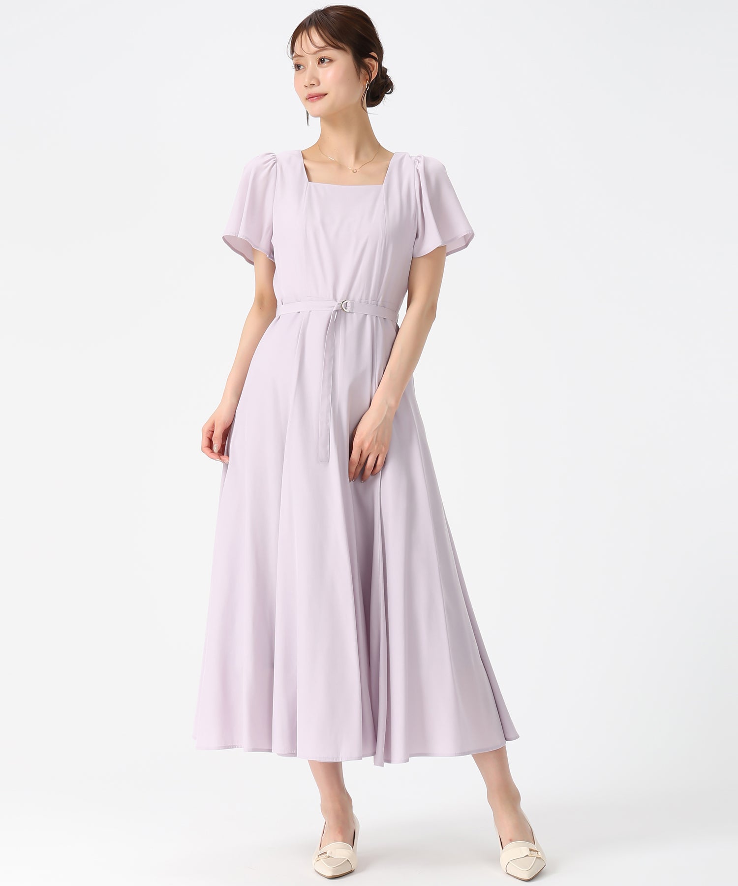 スクエアネックバックリボンAラインワンピース/MM627408 – MISCH MASCH