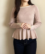 画像をギャラリービューアに読み込む, WEB限定　ペプラムラメ配色ニット/MM558307
