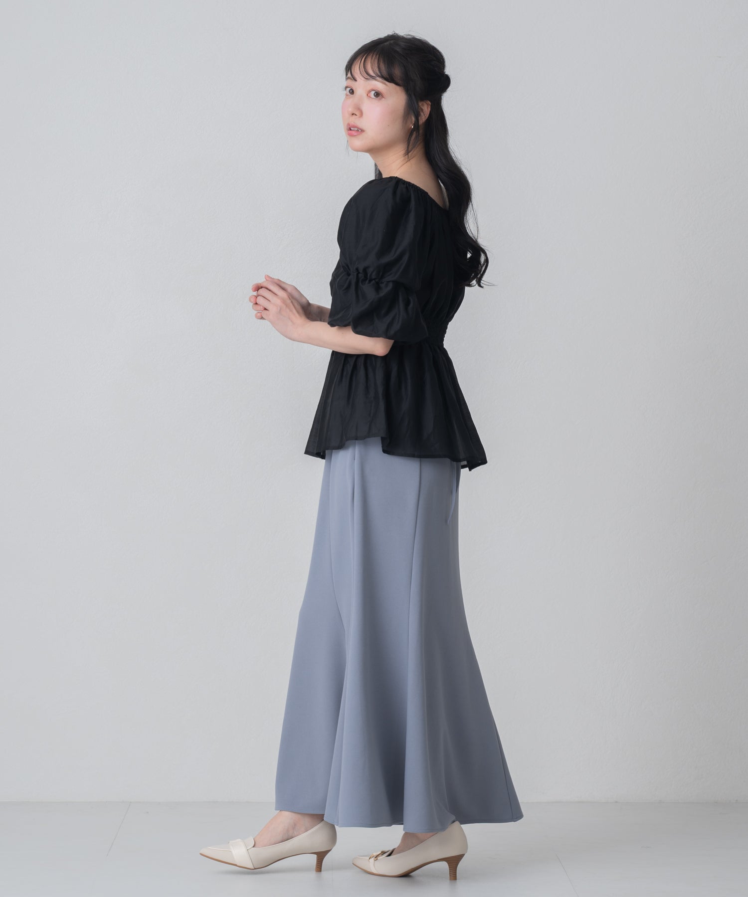 再入荷】【一部店舗限定】ハイウエストマーメイドロングスカート