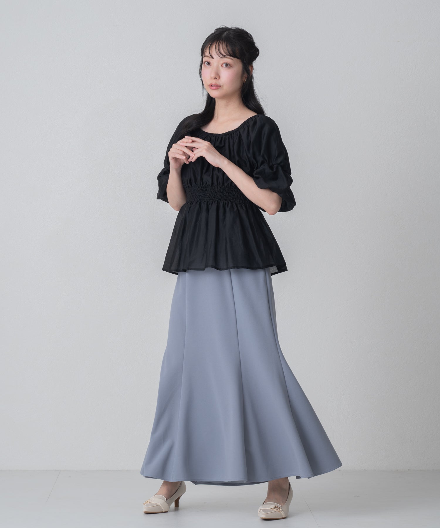 再入荷】【一部店舗限定】ハイウエストマーメイドロングスカート