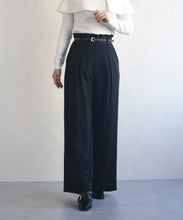 画像をギャラリービューアに読み込む, 合皮ベルト付きフリルタックワイドパンツ/MM537303
