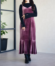 画像をギャラリービューアに読み込む, 【WEB限定予約販売/12月上旬発売予定】Vネックベロアキャミワンピース/MM547425
