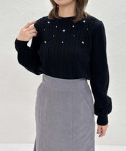 画像をギャラリービューアに読み込む, 【WEB限定予約販売/11月中旬発売予定】バックリボンビジューケーブルニット/MM548323
