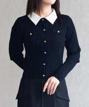 画像をギャラリービューアに読み込む, 【WEB限定予約販売/11月中旬発売予定】シャツ襟付きケーブルカーディガン/MM548410
