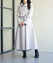 画像をギャラリービューアに読み込む, ブローチ付きスタンドカラー3wayコート/MM548606
