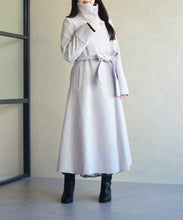画像をギャラリービューアに読み込む, ブローチ付きスタンドカラー3wayコート/MM548606
