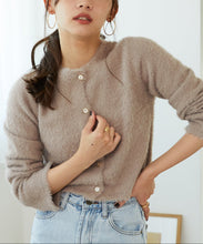 画像をギャラリービューアに読み込む, クロップドシャギーニットカーディガン/MO33N07

