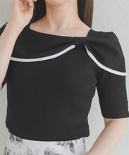 画像をギャラリービューアに読み込む, アシメリボン2way配色ケープニット/MM628310
